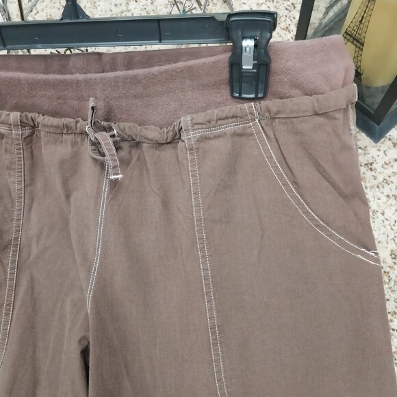 3167 Size Large Balance Collection Brown Pull-on Roll Tab Pants. - Picture 5 of 8